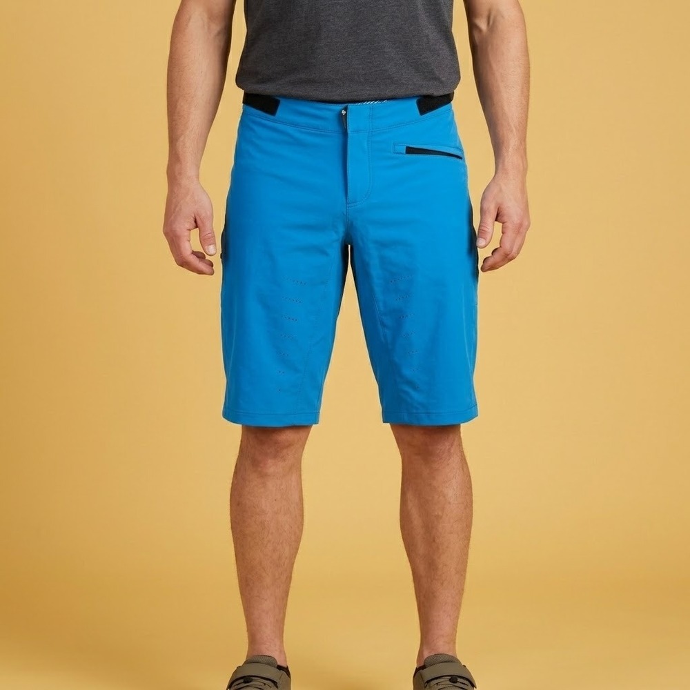 Race Face Ruxton‎ Mountain Bike Shorts Mens Medium Blue Nylon Spandex EUC